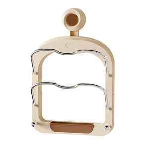 Pot Lid Holder Wall Mounted Suction Cup Multifunctional <b>Kitchen</b> <b>Storage</b> <b>Rack</b> With Chrome Finish Punch Free Design - Product Image 2