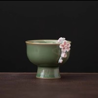 L buatan tangan Retro keramik Master Cup tunggal Teacup cubit bunga didedikasikan Kung Fu teh Set termasuk mangkuk