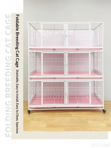 Jaula Plegable Pequeña <span class=keywords><strong>de</strong></span> 3 Niveles <span class=keywords><strong>de</strong></span> Hierro Forjado para Gatos, Desmontable y Lavable, para Cría en Tiendas <span class=keywords><strong>de</strong></span> Mascotas - Product Image 1