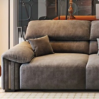 Canapé-lit moderne inclinable en tissu chenille, fonction zéro mur, réglable, en velours, minimaliste, avec coussin en éponge en forme de L