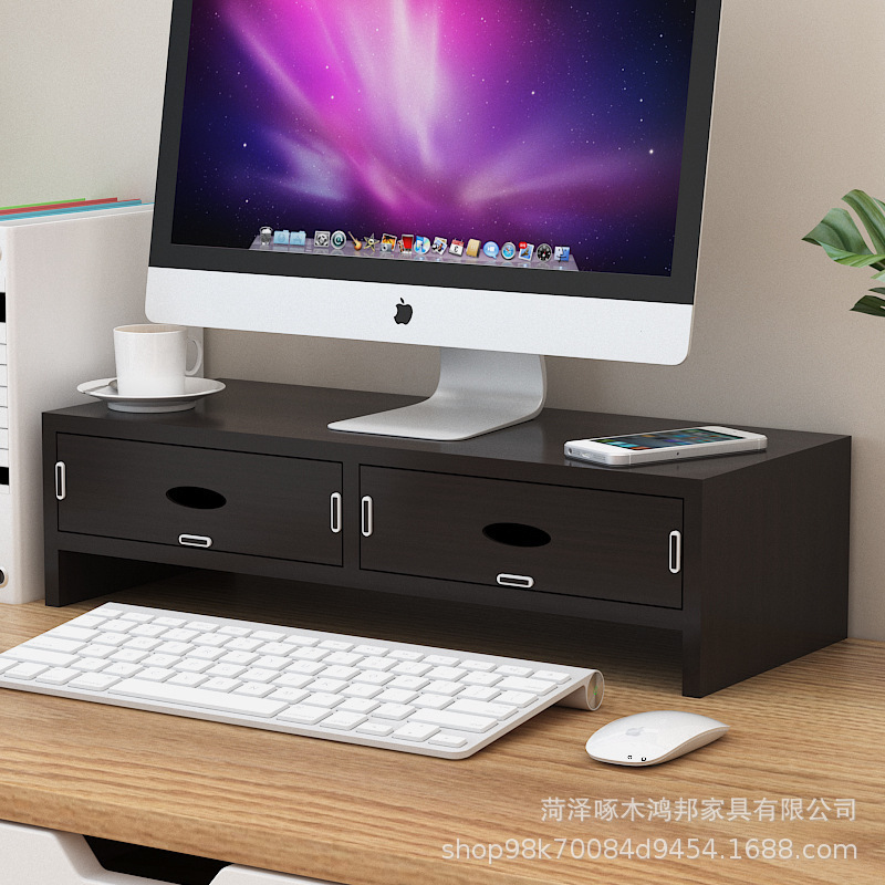 Double drawers [Black wood grain]
