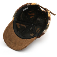 FF4694 Ajustable Pana Ala Faux Cordero Lana Cálido Gorra de béisbol Unisex Felpa Camuflaje Invierno Gorras de béisbol