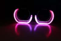 I6-L Cache de décoration pour projecteur LED Angel Eye 5D Crystal RGB de 3 pouces avec lumière de bienvenue DRL pour la rénovation des phares de voiture
