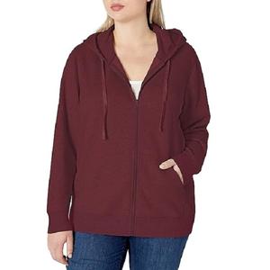 เสื้อฮู้ดและสเวตเตอร์แบบมีซิปสำหรับผู้หญิงเสื้อลำลองสีพื้นออกแบบได้ตามที่ต้องการ - Product Image 5