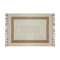 Tapis en jute 100% naturel et biologique, à poils ras, style pastoral, tissé à la main, haut de gamme, pour salon, table basse, bureau et chambre