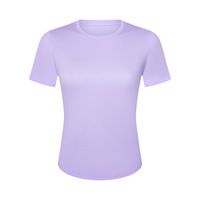 Top Deportivo de Yoga para Mujer, de Secado Rápido, Transpirable, Manga Corta, Corte Ajustado, para Tenis, Running, Gimnasio, Venta al Por Mayor, OEM