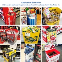 Présentoirs pliables personnalisés en carton ondulé grand volume pour supermarchés et promotions saisonnières