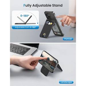 Support de téléphone en microfibre à motif en fibre de carbone magnétique personnalisé, carte de crédit pour iPhone 16/15/14/Pro Max Series - Product Image 4