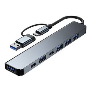 <span class=keywords><strong>Hub</strong></span> USB 3.0 Type-C 7-en-1 d'occasion avec ports 2.0 et <span class=keywords><strong>double</strong></span> tête pour ordinateur portable - Product Image 4