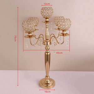 Mesa de boda de 5 brazos, nuevo candelabro moderno, linterna, otras linternas y tarros de velas, candelabro dorado - Product Image 4