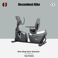 Bicicleta de Ejercicio Reclinada con Asiento de Respaldo Alto, Reposabrazos Laterales, Consola Digital y Base Estable para Equipos de Fitness Comerciales