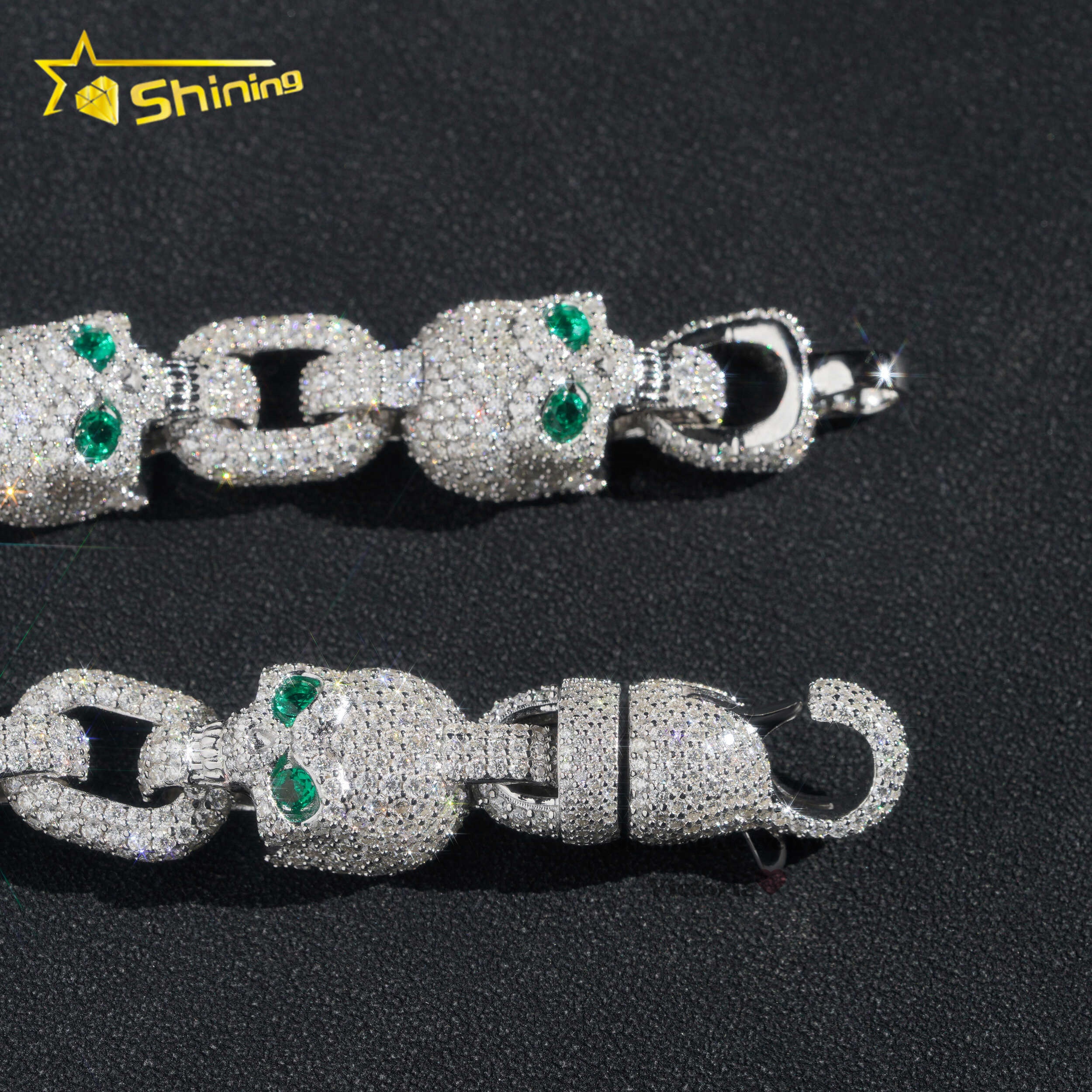 moissanite skull bracelet