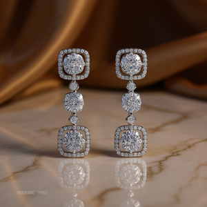 Orecchini di Lusso Imebbyc Trace con Diamanti, Oro Bianco, Colore D, Taglio Brillante Rotondo, Certificati GIA, Gioielli da Sposa per Donne - Product Image 2