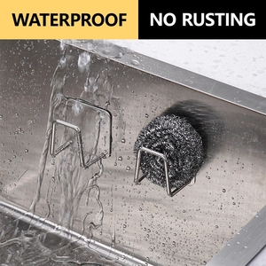 Accessori per lavello da cucina porta spugne da cucina spugne per lavello autoadesive scolapiatti portaoggetti in acciaio inossidabile 304 - Product Image 3