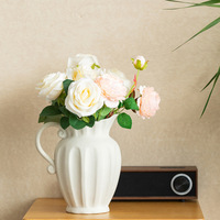 Nouveau vase en céramique de style européen, finition brûlée, avec bec incliné et poignée, pour décoration intérieure
