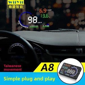 Affichage tête haute Weiying HUD OBD pour <span class=keywords><strong>voiture</strong></span>, projecteur de <span class=keywords><strong>vitesse</strong></span> haute définition universel, ordinateur de bord portable, affichage LED A8 - Product Image 3