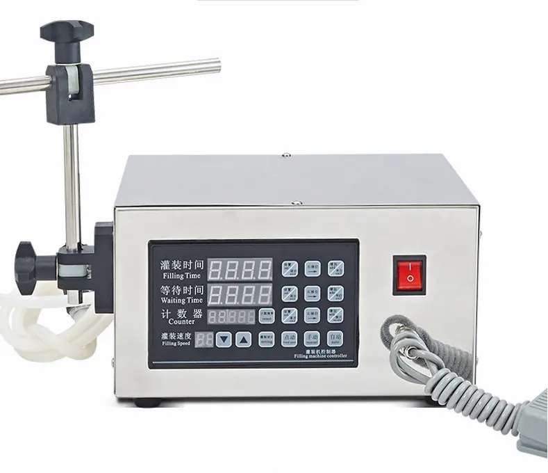 Mesin pengisi cairan elektrik Semi otomatis kecil/mesin pengisi botol pestisida pompa kontrol Digital