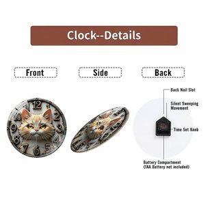 Reloj de Vidrio Redondo Personalizado de 30 cm para Archivador con Archivador Personalizado - Product Image 6