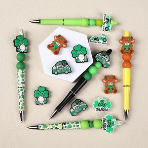 Cuentas Masticables de Trébol de la Suerte para el Día de San Patricio, Cuentas de Silicona de Grado Alimenticio Ecológicas, Cadenas para Chupetes - Product Image 3