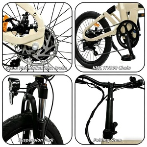 <span class=keywords><strong>Bicicleta</strong></span> Eléctrica <span class=keywords><strong>Plegable</strong></span> con Llantas Anchas, Batería de Litio de 36V 10Ah, Alcance de 60km, 7 Velocidades, Frenos de Disco Hidráulicos, 20 Pulgadas - Product Image 4