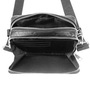 Men PU <b>Leather</b> Crossbody <b>Bag</b> Embossed <b>Small</b> Messenger <b>Bag</b> Compact Shoulder Phone Pouch With Adjustable Strap - Product Image 4