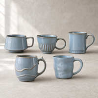 Tasse à café en céramique de style nordique avec soucoupe, couleur unie, design vintage de luxe léger, mug personnalisé avec logo pour usage extérieur