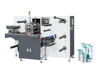 Machine de découpe et de refendage semi-rotative informatisée à haute efficacité, la plus vendue, avec engrenage moteur pour applications d'étiquettes imprimées