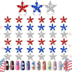 4 juillet Jour de l'Indépendance Américaine Star Nail Charms en vrac Alliage Accessoires 3D Nail Charms Star - Product Image 1