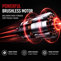 Kit de perceuse sans fil sans balais 20V avec batterie Li-ion rechargeable pour perçage et vissage domestique et industriel