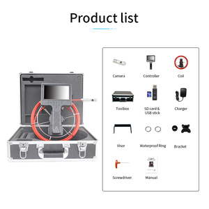 Tùy chỉnh máy ảnh 7 inch cầm tay màn hình IP68 ống kính không thấm nước 7-23mm CCTV kép 360 độ xoay máy ảnh với đồng hồ truy cập - Product Image 2