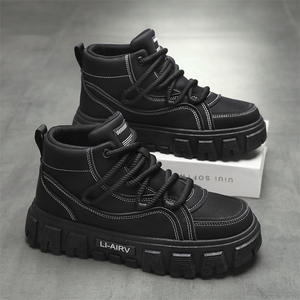 Chaussures de sport respirantes pour hommes avec doublure en peluche, chaussures décontractées pour la marche et la course avec semelle en caoutchouc antidérapante et rehaussante - Product Image 3
