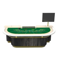 Table de Baccarat Moderne BBY Populaire pour 7 Joueurs et 1 Croupier, en MDF Épais et Bois, Idéale pour les Entreprises