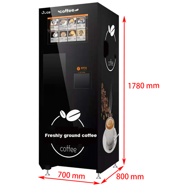 Coin Operated Ground LCD Display Screen Smart Bean Insrant Hot Coffee Vending Machine Fully Automatic