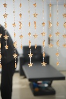 Perles de rideau en cristal ambré étoile et lune, croissant doré, pour fenêtre, méditation spirituelle, décoration bohème, chambre, chambre d'enfant, céleste