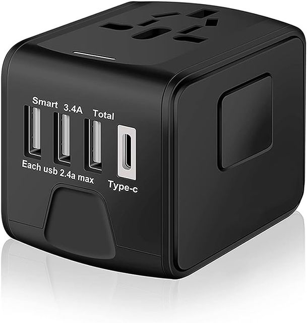 Fast Charge Universal Travel Adapter With USB-C & USB-A Ports