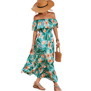 Robe élégante pour femmes, col halter, épaules dénudées, coupe ajustée, décontractée, pour les fêtes, à porter au quotidien, robe tendance pour femmes - Product Image 3