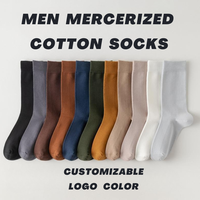 Chaussettes habillées de luxe mi-mollet en coton mercerisé pour hommes, sans couture, reliées à la main, personnalisables avec logo – Vente en gros