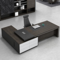 Meilleure qualité de luxe noir en forme de L Boss Table 3.2m 2.8m 2.6m 2.4m bureau école PDG salle négociation bureau Design moderne Durable