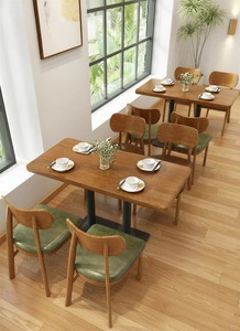 Juego de Comedor de Madera Ecológico y Duradero para Uso Comercial Moderno, Personalizable para Restaurantes, Centros Comerciales, Hoteles y Bares, con Mesa y Sillas - Product Image 2
