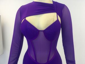 Abito aderente da donna al ginocchio di alta qualità moda irregolare a <span class=keywords><strong>manica</strong></span> <span class=keywords><strong>lunga</strong></span> Patchwork - Product Image 6