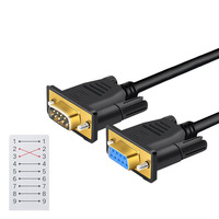 Kabel Serial Crossover DB9 Berlapis Emas DB9 Female ke Female Male ke Female Male ke Male Kabel Komunikasi RS232