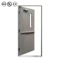 Porte coupe-feu double en acier sur mesure homologuée UL et CE avec barre anti-panique, porte de sortie d'urgence commerciale