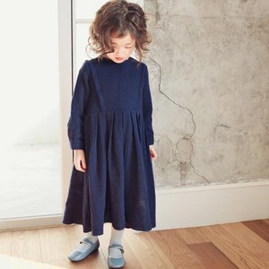 Vêtements en gros pour enfants, robe longue à manches longues unie pour enfant - Product Image 1