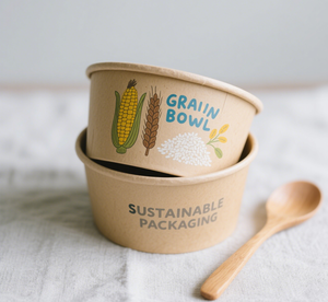 Ciotola Biodegradabile in Carta Kraft per Insalata <span class=keywords><strong>e</strong></span> Porridge da Asporto, Contenitore Rotondo Monouso per Alimenti con Coperchio - Product Image 5