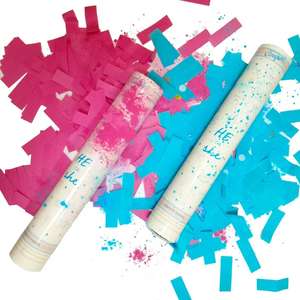 हॉट सेल हैंडहेल्ड लिंग प्रकट पेपर कंफेटी पॉपपर नीले गुलाबी बायोडिग्रेडेबल आश्चर्य पार्टी बेबी शॉवर सजावट तोप - Product Image 1