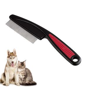 Peigne <span class=keywords><strong>anti</strong></span>-puces professionnel pour chiens et chats, en acier inoxydable à dents fines, antidérapant, durable et <span class=keywords><strong>efficace</strong></span>, pour le contrôle des squames et l'élimination des tiques. - Product Image 1