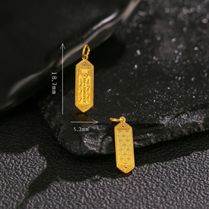 قلادة نسائية مطلية بالذهب عيار 24 قيراط بتصميم مستطيل ومربع للبيع بالجملة - Product Image 3
