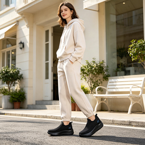 <span class=keywords><strong>Scarpe</strong></span> da Passeggio per Uomo per Tutte le Stagioni, Sneakers <span class=keywords><strong>con</strong></span> Tomaia in Maglia Fly Knitting per Uomini e Donne, Suola Morbida Nera, <span class=keywords><strong>Scarpe</strong></span> Sportive, Vendita all'Ingrosso OEM ODM - Product Image 4