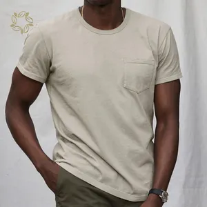 男性用オーガニックコットンポケットTシャツ半袖メンズTシャツ持続可能なメンズTシャツ夏のカスタムTシャツポケット付き