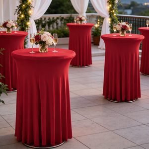 Nappe Ronde Lavable en <span class=keywords><strong>Tissu</strong></span> Polyester en Gros – Housses de Table Rondes en <span class=keywords><strong>Lin</strong></span> pour Événements - Product Image 3